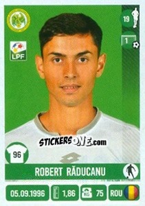 Figurina Robert Răducanu - Liga 1 Romania 2016-2017 - Panini