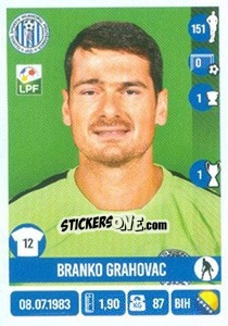 Sticker Branko Grahovac - Liga 1 Romania 2016-2017 - Panini