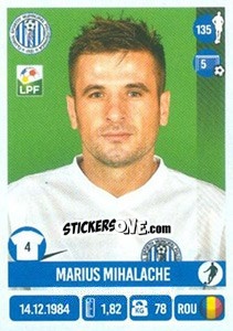 Figurina Marius Mihalache - Liga 1 Romania 2016-2017 - Panini