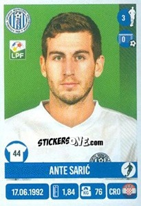 Sticker Ante Saric - Liga 1 Romania 2016-2017 - Panini