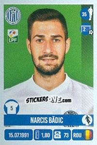 Figurina Narcis Bădic - Liga 1 Romania 2016-2017 n. 119 - Panini