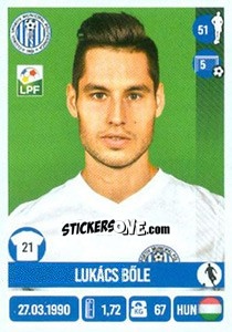 Sticker Lukács Bőle - Liga 1 Romania 2016-2017 - Panini