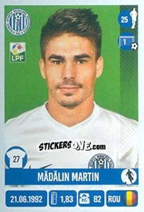 Sticker Mădălin Martin - Liga 1 Romania 2016-2017 - Panini