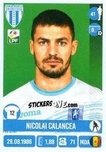 Cromo Nicolai Calancea - Liga 1 Romania 2016-2017 - Panini