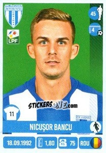 Sticker Nicuşor Bancu - Liga 1 Romania 2016-2017 - Panini