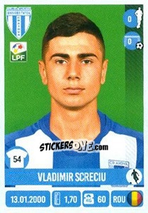 Cromo Vladimir Screciu - Liga 1 Romania 2016-2017 - Panini
