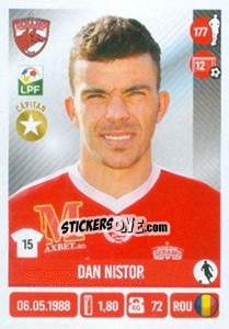 Sticker Dan Nistor - Liga 1 Romania 2016-2017 - Panini