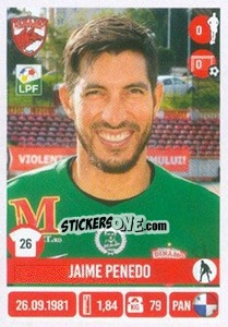 Sticker Jaime Penedo - Liga 1 Romania 2016-2017 - Panini