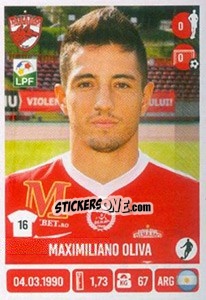 Sticker Maximiliano Oliva - Liga 1 Romania 2016-2017 - Panini