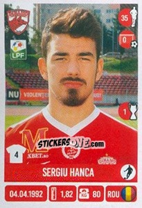 Sticker Sergiu Hanca - Liga 1 Romania 2016-2017 - Panini