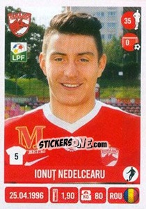 Sticker Ionuţ Nedelcearu - Liga 1 Romania 2016-2017 - Panini
