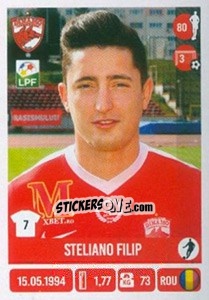 Sticker Steliano Filip - Liga 1 Romania 2016-2017 - Panini