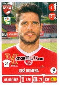 Sticker José Romera - Liga 1 Romania 2016-2017 - Panini