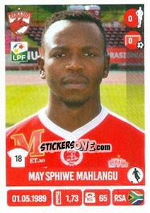 Sticker May Sphiwe Mahlangu - Liga 1 Romania 2016-2017 - Panini