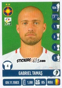 Sticker Gabriel Tamaş - Liga 1 Romania 2016-2017 - Panini