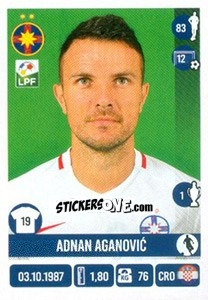 Sticker Adnan Aganovic - Liga 1 Romania 2016-2017 - Panini