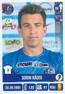 Cromo Sorin Rădoi - Liga 1 Romania 2016-2017 - Panini