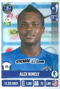 Sticker Alex Nimely - Liga 1 Romania 2016-2017 - Panini