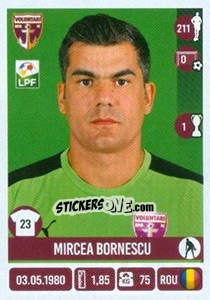 Cromo Mircea Bornescu - Liga 1 Romania 2016-2017 - Panini