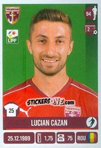 Figurina Lucian Cazan - Liga 1 Romania 2016-2017 n. 240 - Panini
