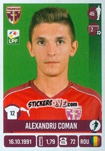 Figurina Alexandru Coman - Liga 1 Romania 2016-2017 - Panini