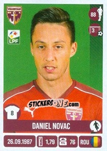 Figurina Daniel Novac - Liga 1 Romania 2016-2017 - Panini