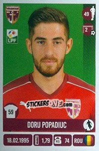 Figurina Doru Popadiuc - Liga 1 Romania 2016-2017 n. 249 - Panini
