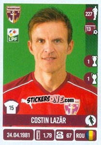 Sticker Costin Lazăr - Liga 1 Romania 2016-2017 - Panini