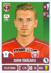 Cromo Sorin Tăbăcariu - Liga 1 Romania 2016-2017 - Panini