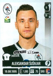 Sticker Aleksandar Šušnjar - Liga 1 Romania 2016-2017 - Panini