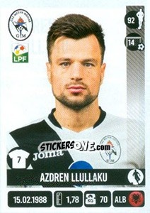 Sticker Azdren Llullaku - Liga 1 Romania 2016-2017 - Panini