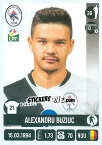 Sticker Alexandru Buziuc - Liga 1 Romania 2016-2017 - Panini