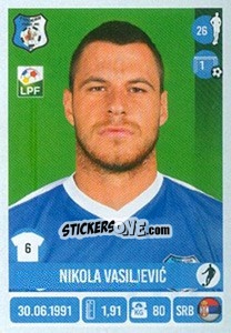 Sticker Nikola Vasiljevic - Liga 1 Romania 2016-2017 n. 282 - Panini
