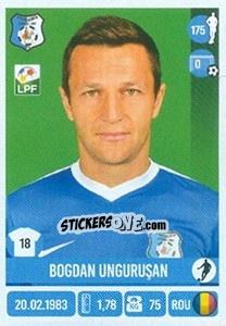 Sticker Bogdan Unguruşan - Liga 1 Romania 2016-2017 - Panini