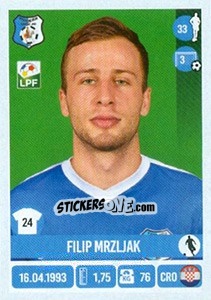 Sticker Filip Mrzljak - Liga 1 Romania 2016-2017 n. 289 - Panini