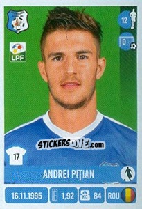 Sticker Andrei Piţian - Liga 1 Romania 2016-2017 - Panini