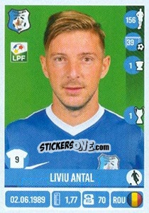 Sticker Liviu Antal - Liga 1 Romania 2016-2017 - Panini