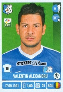 Cromo Valentin Alexandru - Liga 1 Romania 2016-2017 - Panini