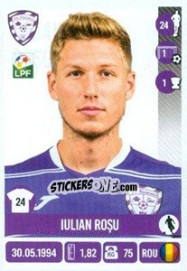 Sticker Iulian Roşu - Liga 1 Romania 2016-2017 - Panini