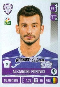 Cromo Alexandru Popovici - Liga 1 Romania 2016-2017 - Panini