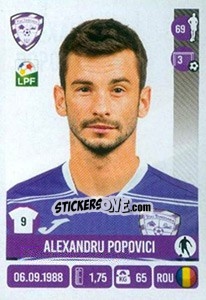 Figurina Alexandru Popovici - Liga 1 Romania 2016-2017 n. 319 - Panini