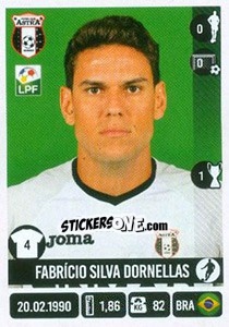 Sticker Fabrício Silva Dornellas - Liga 1 Romania 2016-2017 - Panini