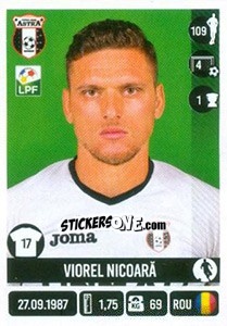 Sticker Viorel Nicoară - Liga 1 Romania 2016-2017 - Panini