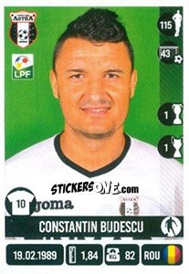 Sticker Constantin Budescu - Liga 1 Romania 2016-2017 n. 338 - Panini