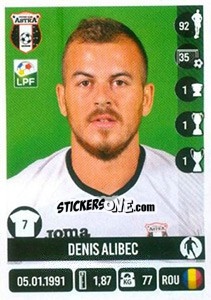 Sticker Denis Alibec - Liga 1 Romania 2016-2017 n. 340 - Panini