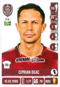 Sticker Ciprian Deac - Liga 1 Romania 2016-2017 n. A4 - Panini