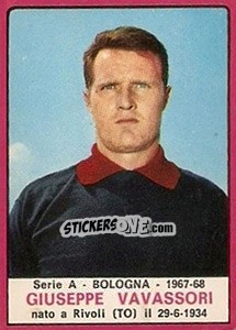 Sticker Giuseppe Vavassori - Calciatori 1967-1968 n. 17 - Panini