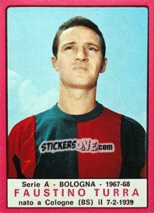Sticker Faustino Turra - Calciatori 1967-1968 - Panini