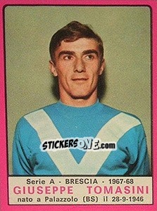 Sticker Giuseppe Tomasini - Calciatori 1967-1968 n. 39 - Panini