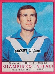 Figurina Giampiero Vitali - Calciatori 1967-1968 - Panini